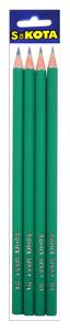 Ceruzka grafitová ohybná zelená bez gumy HB 4ks