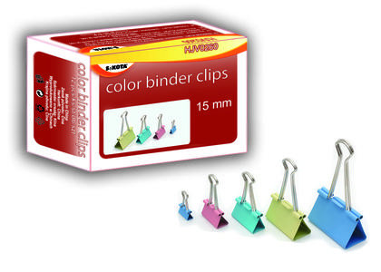 Klip "BINDER" 15mm farebný